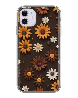 Чохол для iPhone 11 з картинкою «Візерунок з маленьких соняшників»