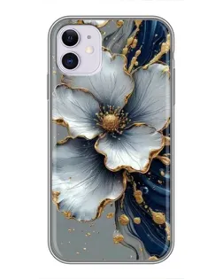Чохол для iPhone 11 з картинкою «Біла квітка та золотий флюїд»