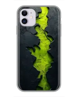 Чехол для iPhone 11 с картинкой «Салатовый разлом скалы»