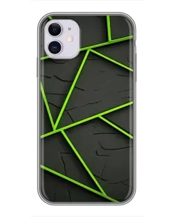 Чехол для iPhone 11 с картинкой «Зеленые геометрические линии»