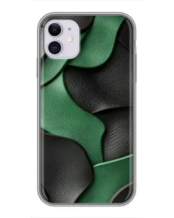 Чехол для iPhone 11 с картинкой «Зеленые кожаные волны»