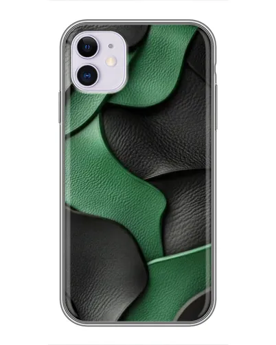 Чехол для iPhone 11 с картинкой «Зеленые кожаные волны» Чехол для iPhone 11 с картинкой «Зеленые кожаные волны»