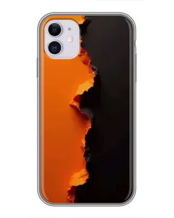 Чехол для iPhone 11 с картинкой «Оранжевый разлом»