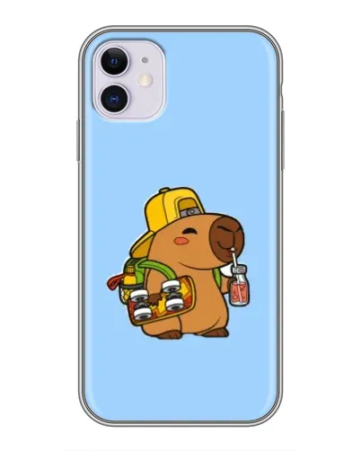 Чохол для iPhone 11 з картинкою «Капібара на скейті»