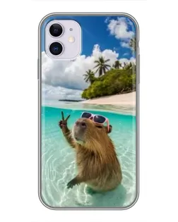 Чохол для iPhone 11 з картинкою «Капібара на морі»