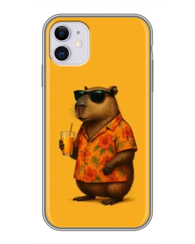 Чохол для iPhone 11 з картинкою «Капібара на відпочинку»