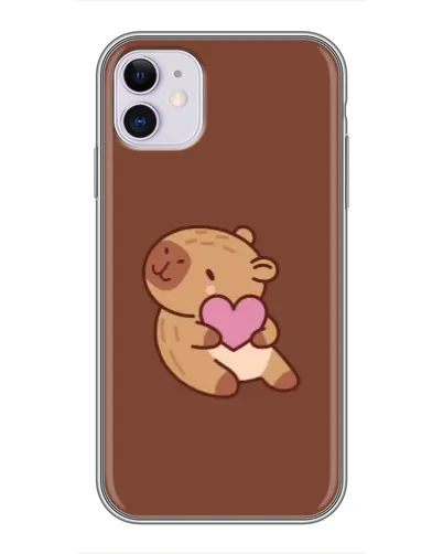 Чохол для iPhone 11 з картинкою «Капібара з серцем»