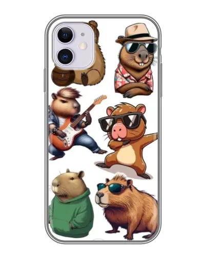Чохол для iPhone 11 з картинкою «Круті капібари музиканти»