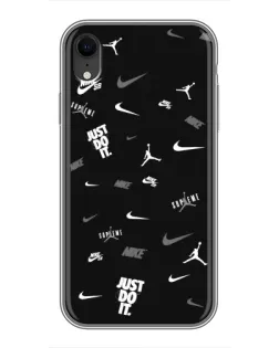 Чохол для iPhone Xr з картинкою «Nike Black Pattern»
