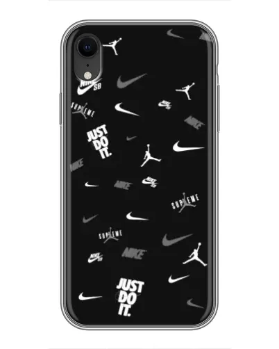 Чохол для iPhone Xr з картинкою «Nike Black Pattern» Чохол для iPhone Xr з картинкою «Nike Black Pattern»