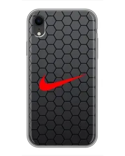 Чохол для iPhone Xr з картинкою «Nike — карбонова сітка»