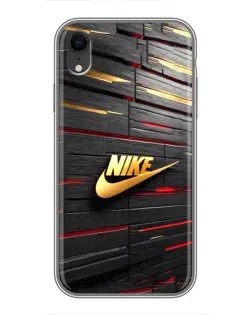 Чохол для iPhone Xr з картинкою «Золотий Nike на металі»