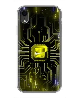 Чохол для iPhone Xr з картинкою «Nike — золота іскра»