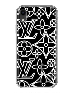 Чохол для iPhone Xr з картинкою «Чорно-білий візерунок LV»