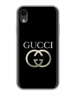 Чехол для iPhone Xr с картинкой «Gucci — золото на черном»