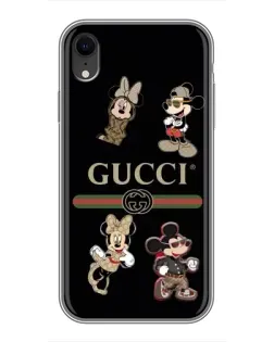 Чехол для iPhone Xr с картинкой «Gucci — герои Disney и монограмма»