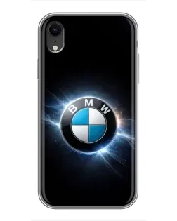 Чохол для iPhone Xr з картинкою «BMW — неонове сяйво»