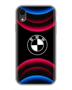 Чохол для iPhone Xr з картинкою «Логотип BMW та неонові дуги»