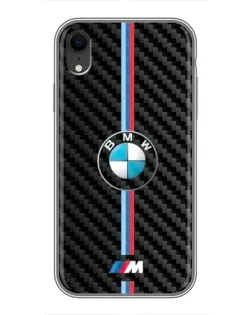 Чохол для iPhone Xr з картинкою «Емблема BMW та карбон»
