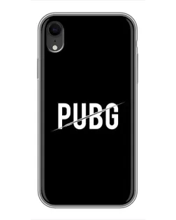 Чохол для iPhone Xr з картинкою «PUBG — білий логотип»