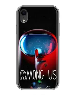 Чехол для iPhone Xr с картинкой «Красный импостер — макро»
