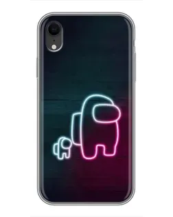 Чехол для iPhone Xr с картинкой «Among Us неон-арт»