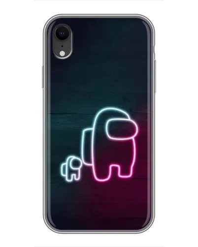 Чехол для iPhone Xr с картинкой «Among Us неон-арт»