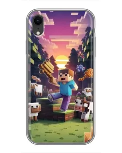 Чехол для iPhone Xr с картинкой «Стив на ферме» Чехол для iPhone Xr с картинкой «Стив на ферме»