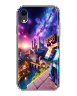 Чехол для iPhone Xr с картинкой «Стив и космос»