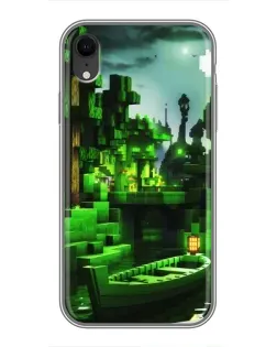 Чехол для iPhone Xr с картинкой «Minecraft лесной пейзаж»