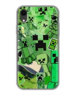 Чехол для iPhone Xr с картинкой «Криперы Minecraft»