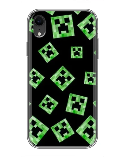 Чехол для iPhone Xr с картинкой «Паттерн с криперами»