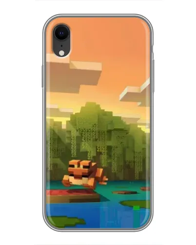 Чехол для iPhone Xr с картинкой «Майнкрафт закат солнца»