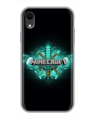 Чехол для iPhone Xr с картинкой «Minecraft Diamond лого»