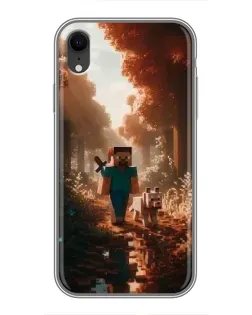 Чехол для iPhone Xr с картинкой «Стив в лесу»