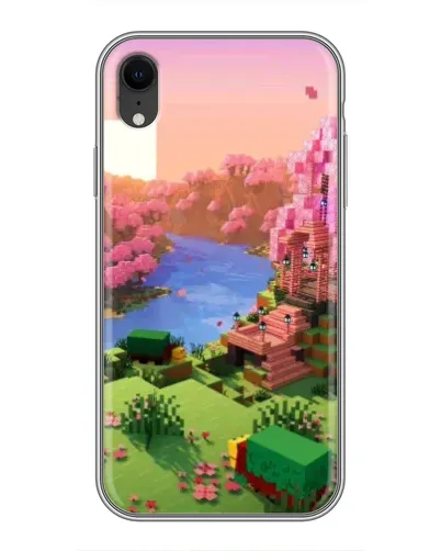 Чехол для iPhone Xr с картинкой «Розовое дерево Minecraft»