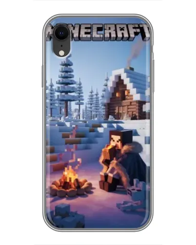 Чехол для iPhone Xr с картинкой «Зимний Minecraft»