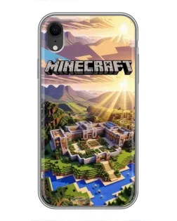 Чехол для iPhone Xr с картинкой «Minecraft панорама»