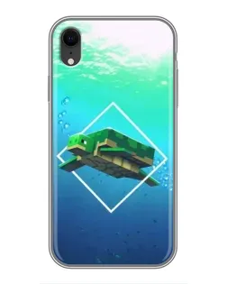 Чехол для iPhone Xr с картинкой «Черепаха Minecraft»