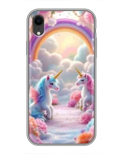 Чохол для iPhone Xr з картинкою «Веселка і єдинороги»
