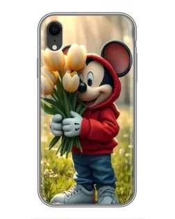 Чохол для iPhone Xr з картинкою «Міккі з тюльпанами»