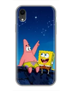 Чохол для iPhone Xr з картинкою «Губка Боб та Патрік вночі»