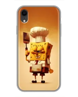 Чехол для iPhone Xr с картинкой «Губка Боб повар»