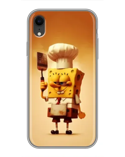 Чехол для iPhone Xr с картинкой «Губка Боб повар»