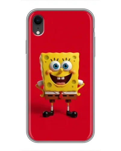 Чехол для iPhone Xr с картинкой «Спанч Боб на красном»