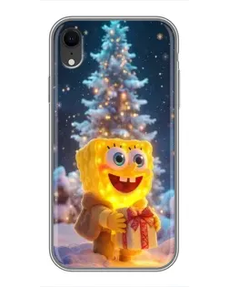 Чехол для iPhone Xr с картинкой «Рождественский Спанч Боб»