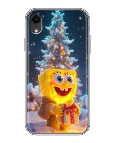 Чехол для iPhone Xr с картинкой «Рождественский Спанч Боб»