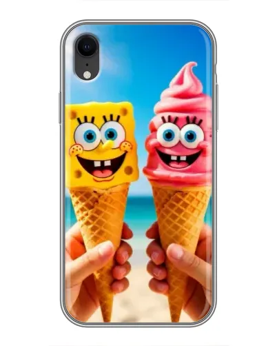 Чехол для iPhone Xr с картинкой «Спанч Боб мороженое»