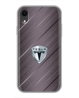 Чохол для iPhone Xr з картинкою «Металева текстура Tesla»