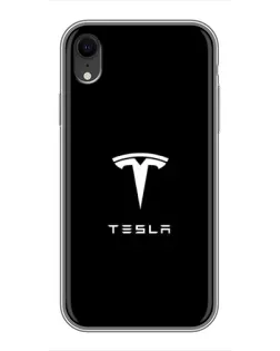 Чохол для iPhone Xr з картинкою «Tesla White Logo»